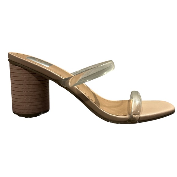 DV by Dolce Vita Shoes - DV Dolce Vita Clear Strap Minimalist Leather Wrapped Block Heel Size 7.5